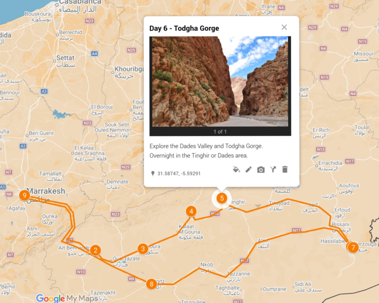 Free interactive Morocco travel maps for trip planning