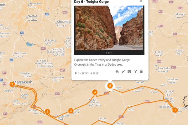 Free interactive Morocco travel maps for trip planning